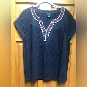 Lucky Brand bohemian embroidered top